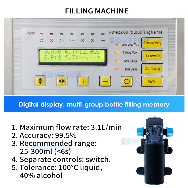 REGI RG-DTYT160A2 — Llenadora Automática de Líquidos con Bomba de Diafragma — imagen 3